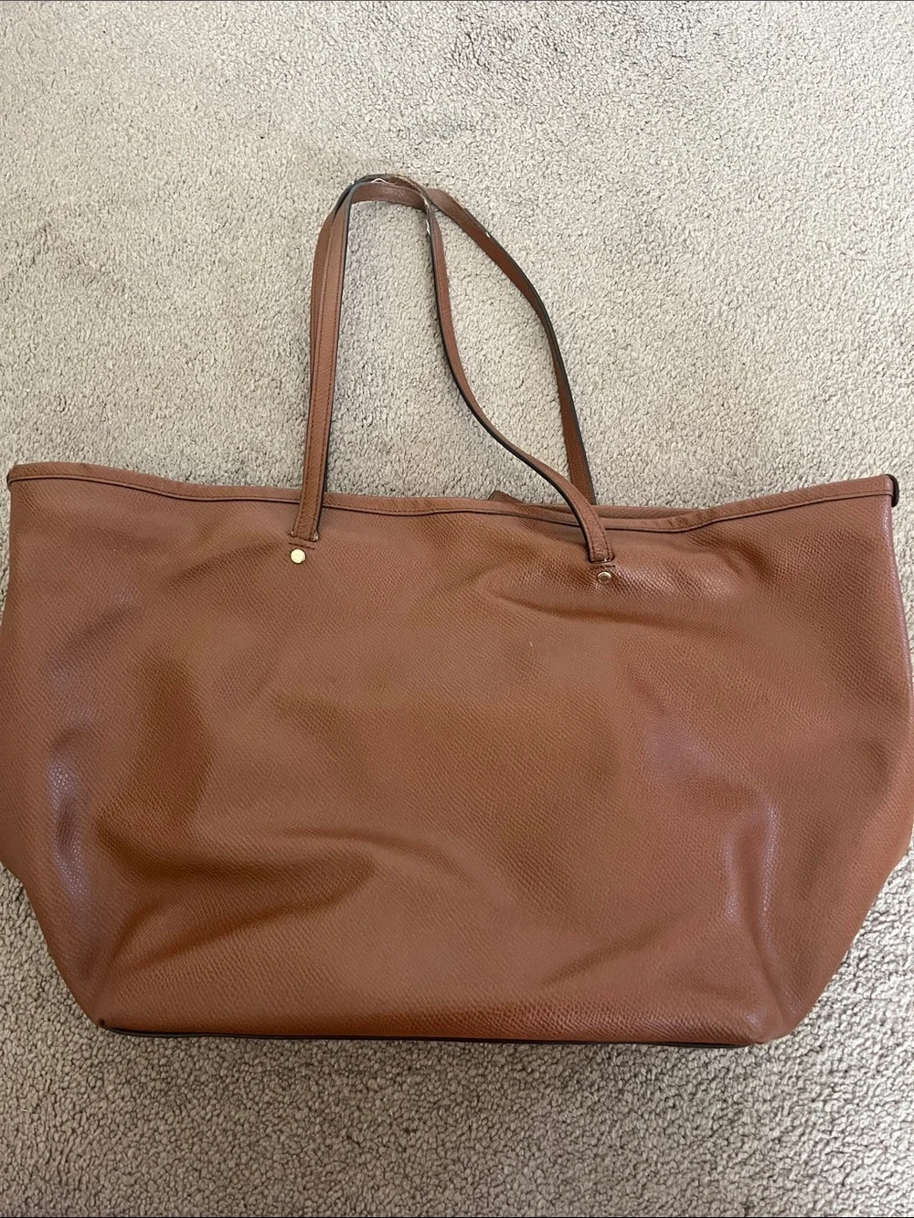 Coach Pebbled Leather Tote in Brown with Gold Hardware